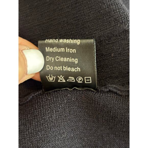 Jarbo Women's 2 100% Merino Wool Black White Flowy Maxi Skirt Witchy Whimsigoth - Picture 5 of 8